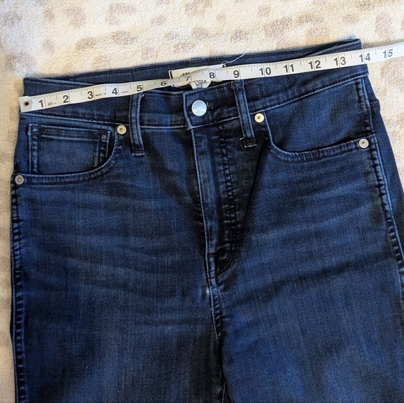 Madewell Stovepipe Jeans 27T 27 Tall Dark Wash Stretch 4 Straight Skinny High - Picture 6 of 12